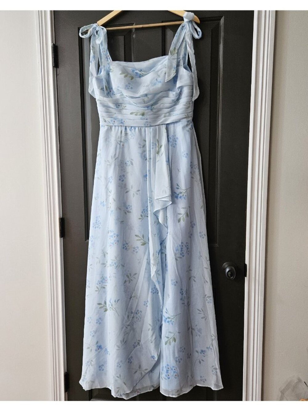 Blue Maxi Dress Party Wedding Guest Womens Size 12 Long Formal Floral Corset New
